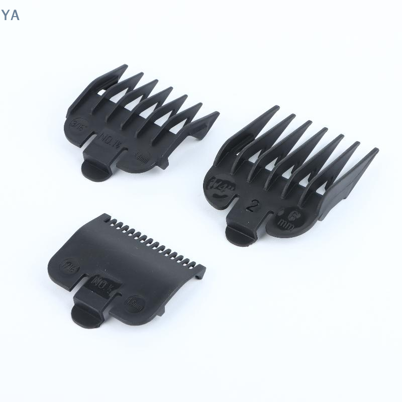 Hair Clipper - 【SA】ชุดหวีรองตัดผม 1/2/3/4 ชิ้น อุปกรณ์จัดแต่งทรงผม สีดำ ขนาด