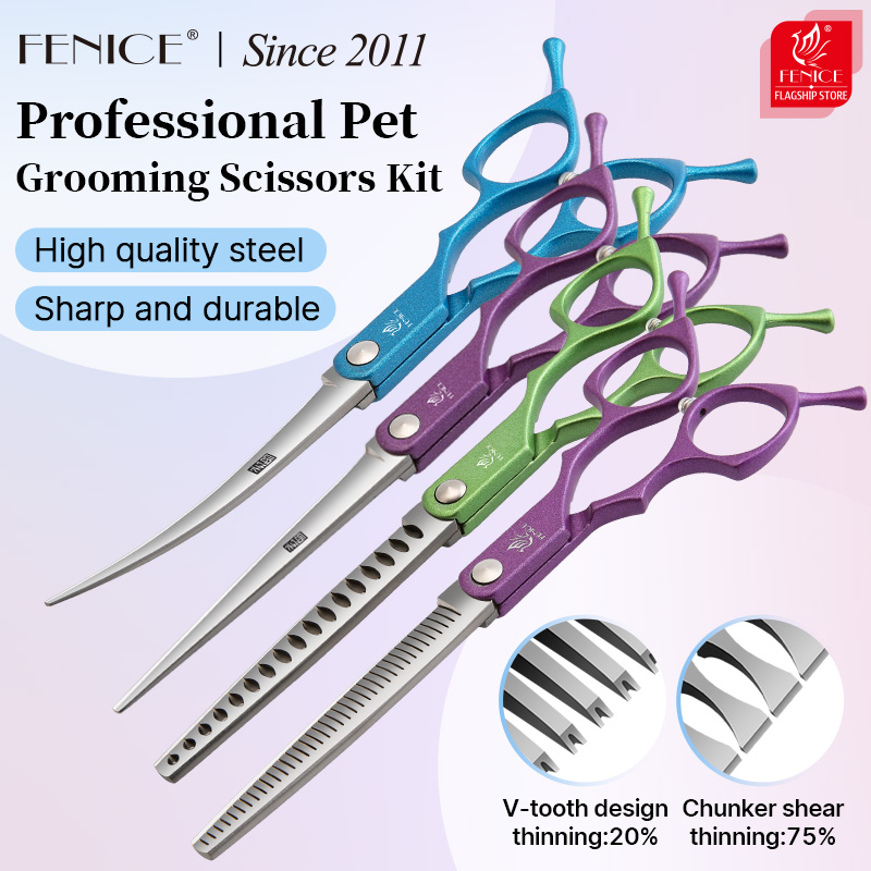 Fenice 6.5 นิ้วสีสันตรงโค้งบาง - Grooming Scissors บทวิจารณ์และราคา