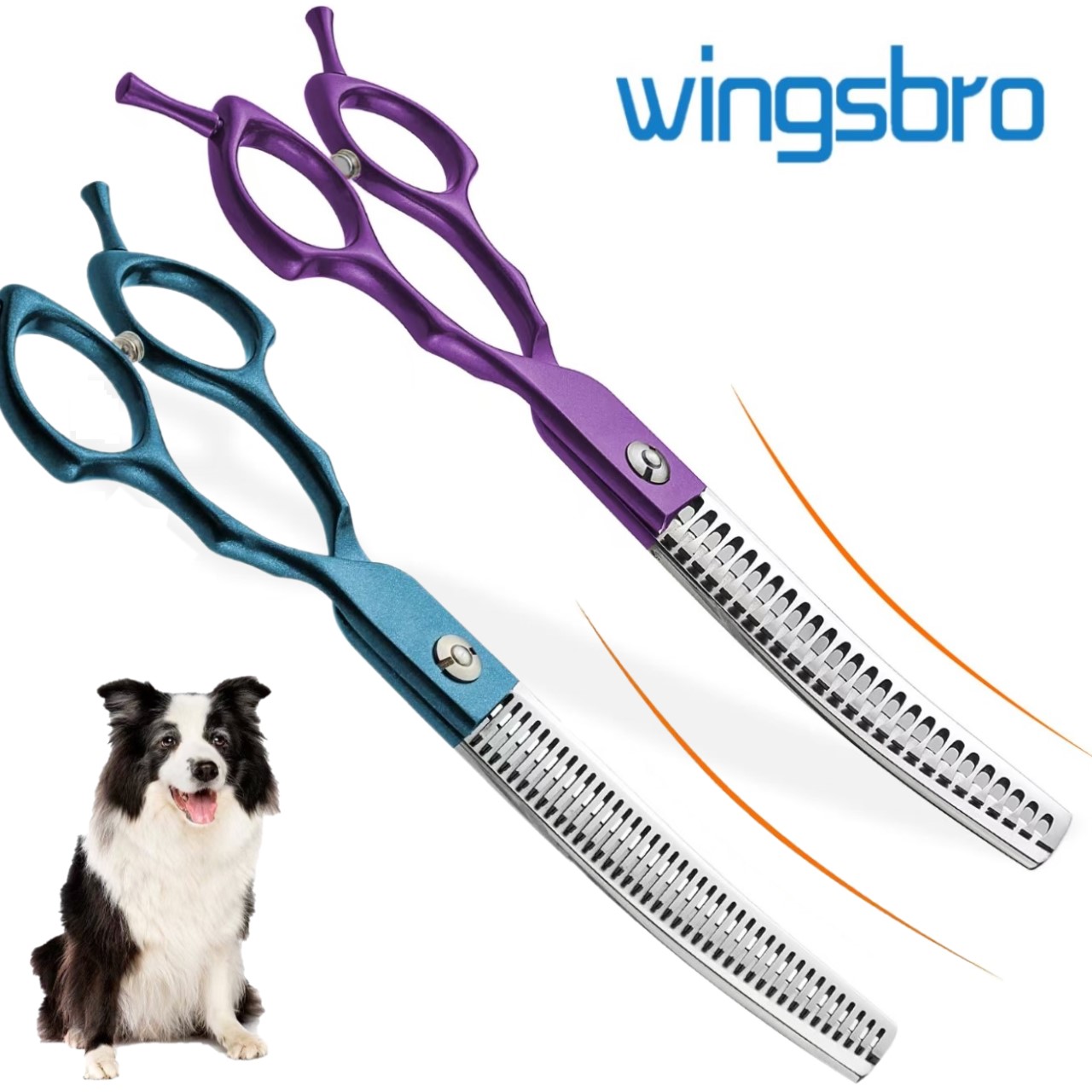 กรรไกรตัดขนสุนัขสแตนเลสแบบโค้ง - Grooming Scissors บทวิจารณ์และราคา